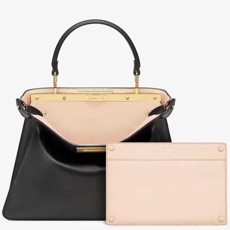 Affordable Black Medium In Fendi Laether Nappa Peekaboo Bag ISeeU 0503